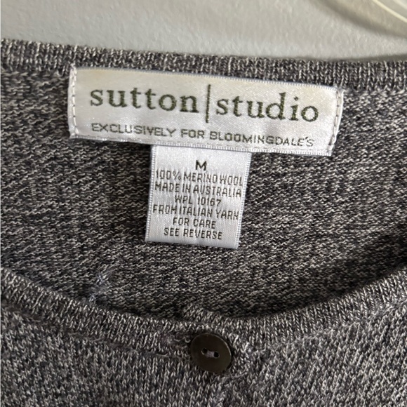 Bloomingdale's Sutton Studio Charcoal Cardigan - Picture 2 of 3